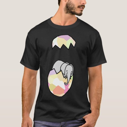 Cute Elephant Popping Out of Funny Easter Egg T_Shirt