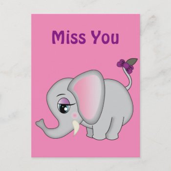 Cute Elephant Postcard by Charliepips at Zazzle