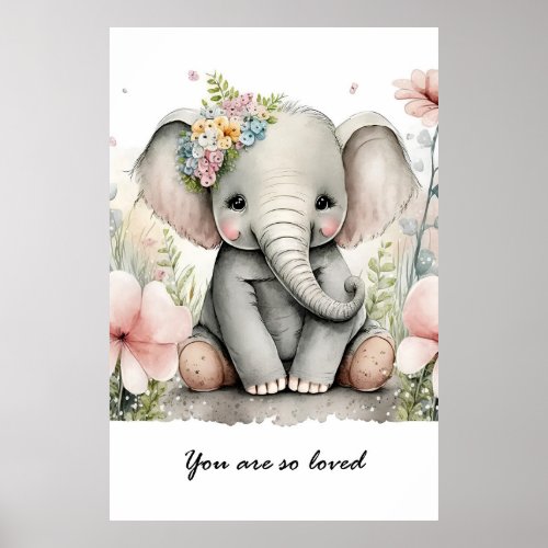 Cute elephant poster