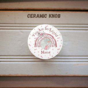 Cute Elephant Rainbow Ceramic Knob