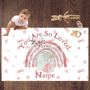 Cute Elephant Rainbow Rug