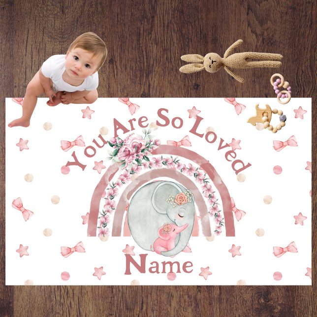 Cute Elephant Rainbow  Rug (Creator Uploaded)