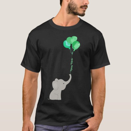 Cute Elephant Ribbon Kidney Disease Awareness Cost T_Shirt