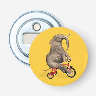 Cute Elephant Riding A Tricycle Bottle Opener