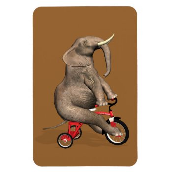 Cute Elephant Riding A Tricycle Magnet by Emangl3D at Zazzle