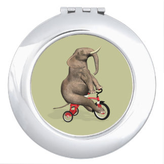 Cute Elephant Riding A Tricycle Mirror For Makeup