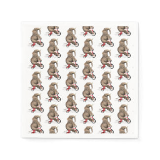 Cute Elephant Riding A Tricycle Napkins