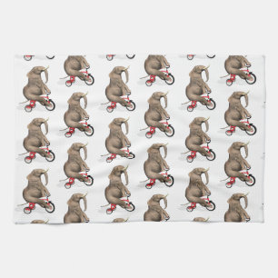Cute Elephant Riding A Tricycle Towel