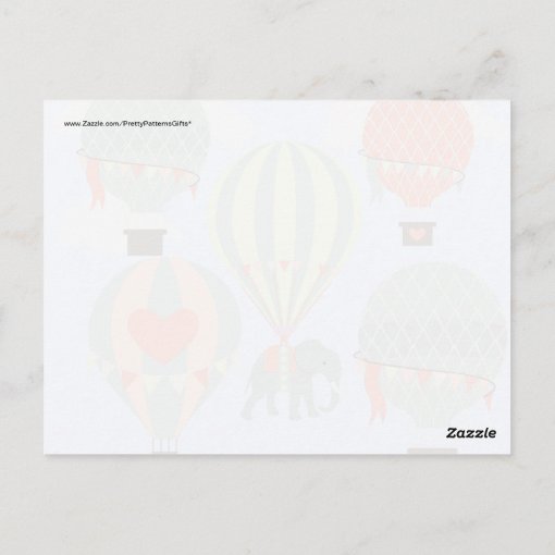 Cute Elephant Riding Hot Air Balloons Rising Postcard | Zazzle