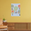 Cute Elephant Riding Hot Air Balloons Rising Poster | Zazzle