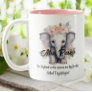 Cute Elephant School Psychologist Quote Therapy  Two-Tone Coffee Mug