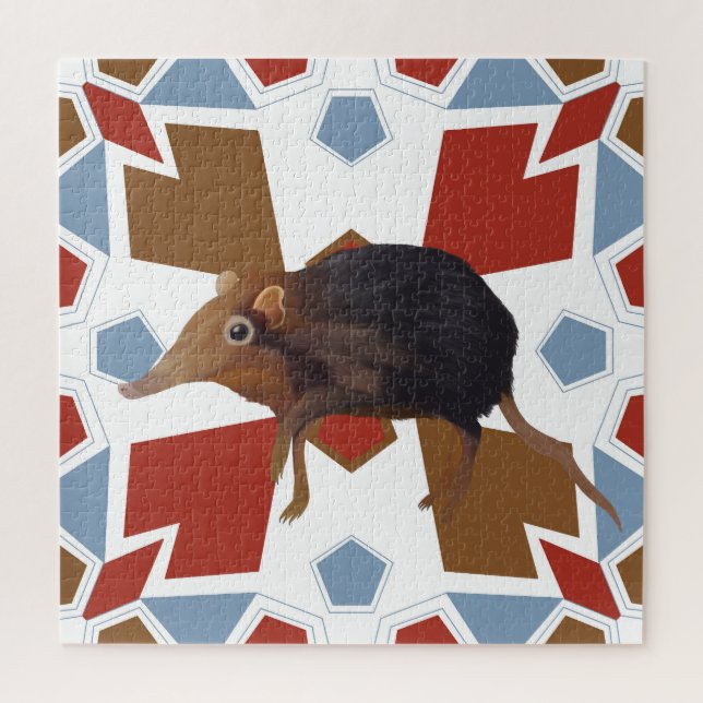 Cute Elephant Shrew Fun Colorful Pattern Jigsaw Puzzle (Vertical)
