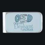 Cute Elephant Silver Finish Money Clip<br><div class="desc">I have O.E.D.,  Obsessive Elephant Disorder. I love cute baby blue elephants. They are my favorite animal.</div>