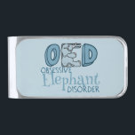 Cute Elephant Silver Finish Money Clip<br><div class="desc">I have O.E.D.,  Obsessive Elephant Disorder. I love cute baby blue elephants. They are my favorite animal.</div>