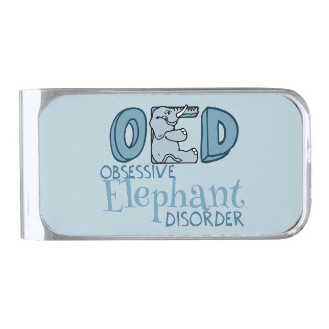 Cute Elephant Silver Finish Money Clip (Front)