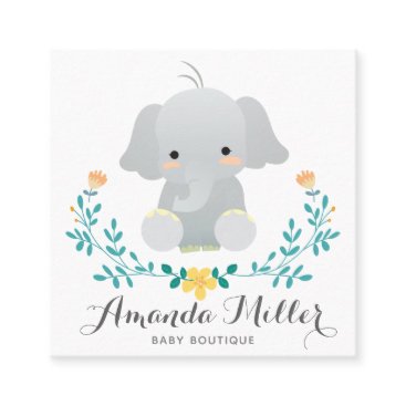 Cute elephant squared for baby business square business card Cute elephant squared for baby business square business card