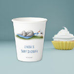 Cute Elephant Stork Baby Shower Paper Cups