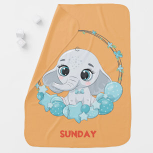 Cute Elephant Sunday Baby Blanket