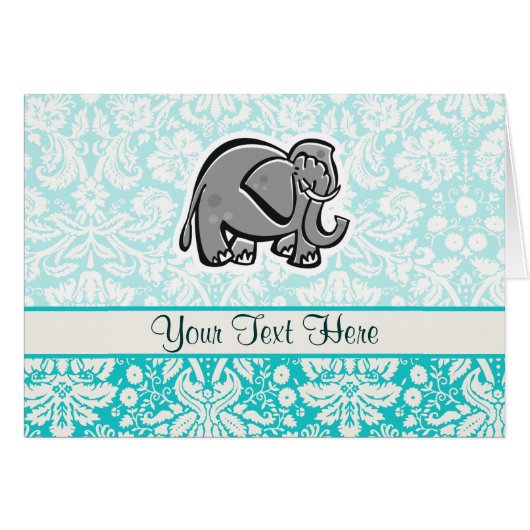 Cute Elephant; teal (Front Horizontal)