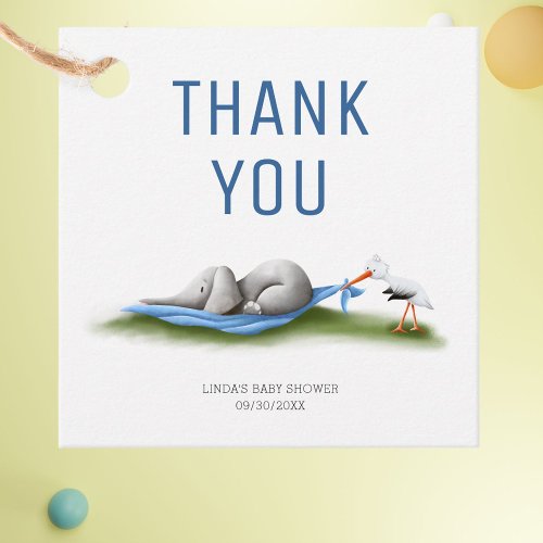 Cute Elephant Thank You Baby Shower Favor Tags