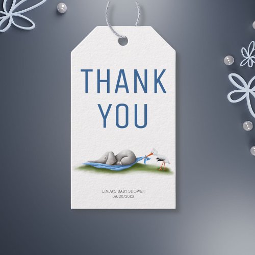 Cute Elephant Thank You Baby Shower Gift Tags