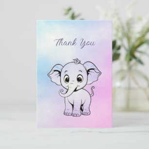 Cute Elephant Thank You Card