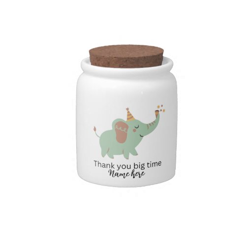 Cute Elephant Thank you Card Baby Shower Thanks   Candy Jar