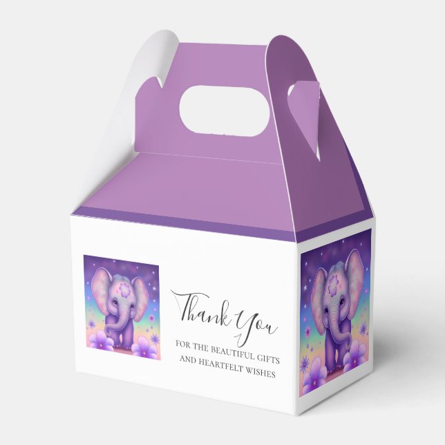Cute Elephant  thank you  Favor Boxes (Front Side)