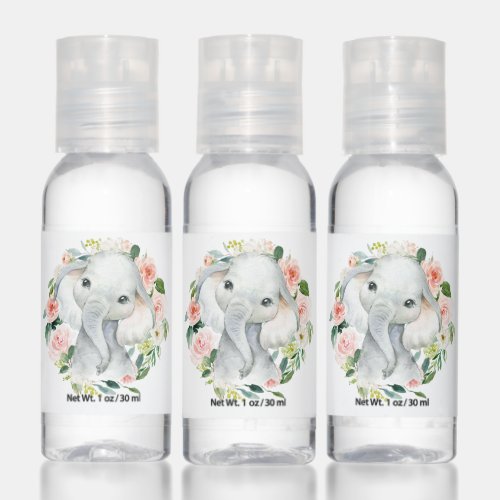 Cute Elephant Theme Baby Shower for Girl Hand Sanitizer