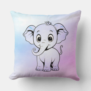 Cute Elephant Throw Pillow