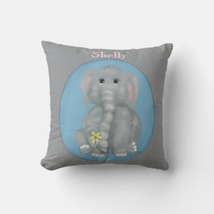 Cute Elephant Throw Pillow