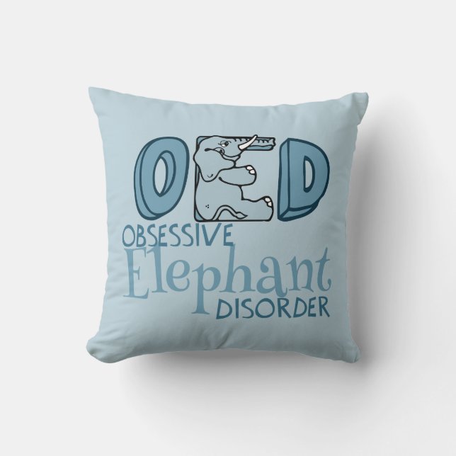 Cute Elephant Throw Pillow (Front)