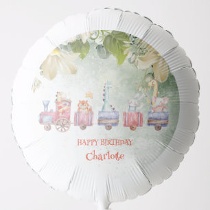 Cute Elephant train Safari jungle Birthday party Balloon
