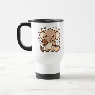 Cute Elephant Travel Mug Kawaii Coffee