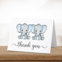 Cute Elephant Twin Boys Baby Shower