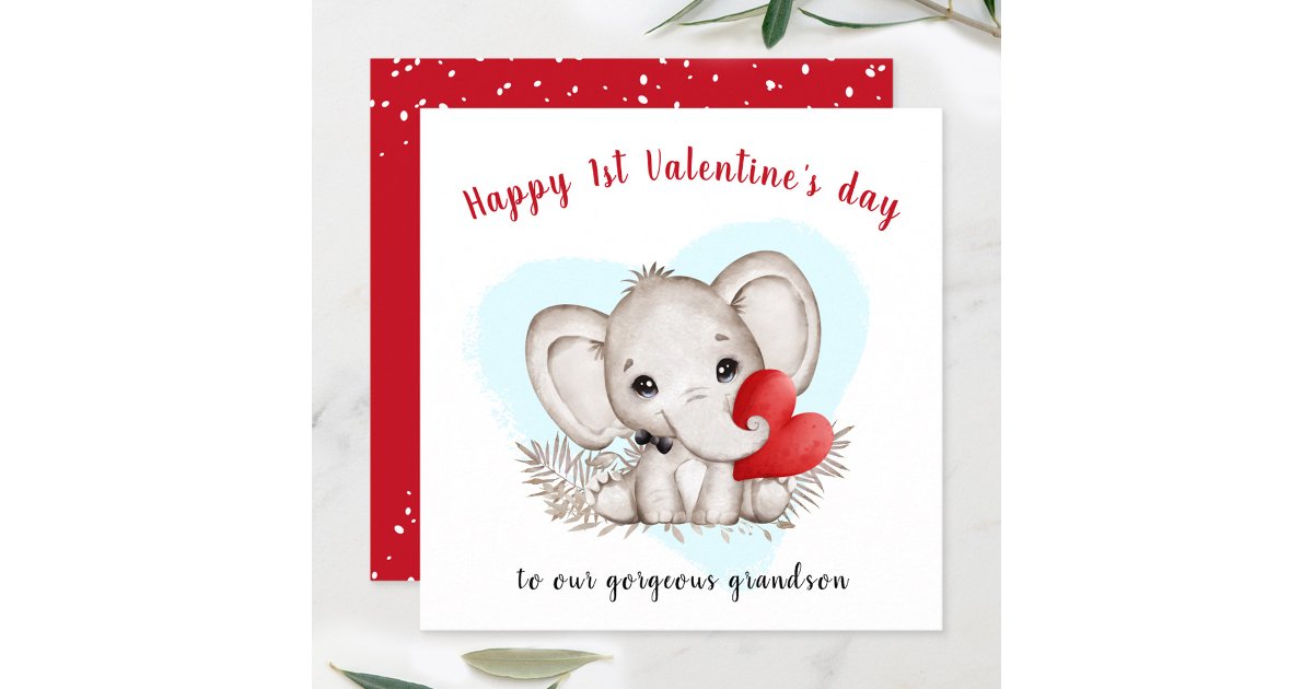 Cute Elephant Valentines Card | Zazzle