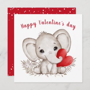Cute Elephant Valentine's day Card