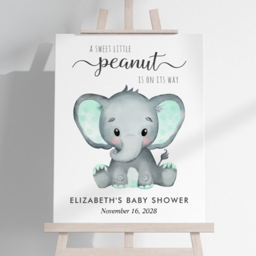 Cute Elephant Watercolor Baby Shower Foam Board