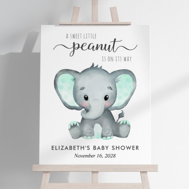 Cute Elephant Watercolor Baby Shower Foam Board (Creator Uploaded)