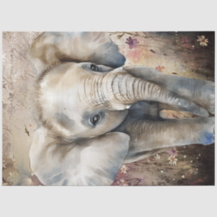 Cute Elephant Watercolor Tissue Paper
