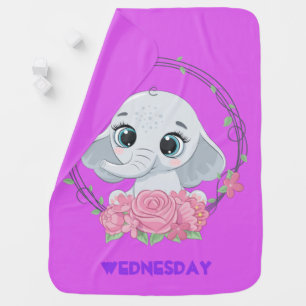 Cute Elephant Wednesday Baby Blanket