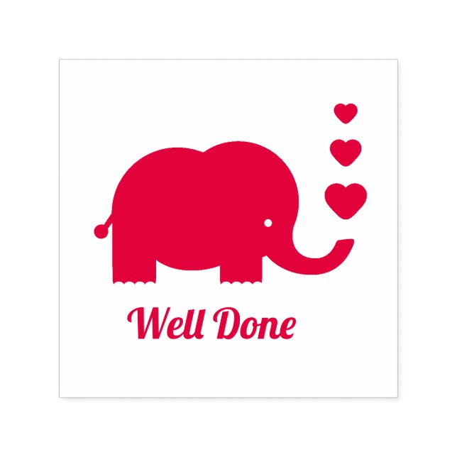 Cute elephant Well Done teacher stamp (Design)