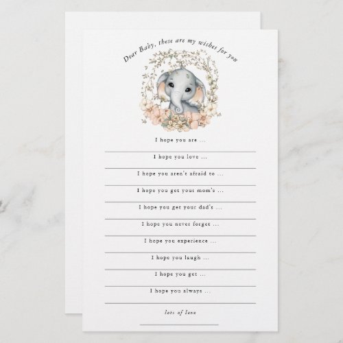 Cute Elephant Wishes for Baby Shower