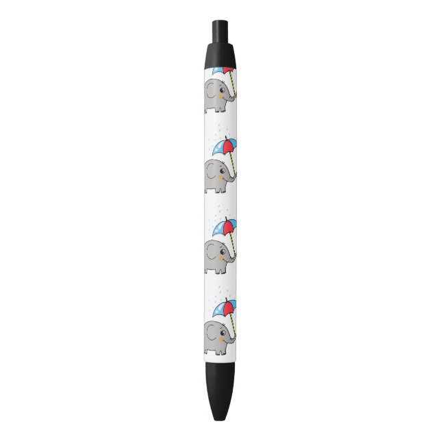 cute elephant with an umbrella - pen (Front Vertical)