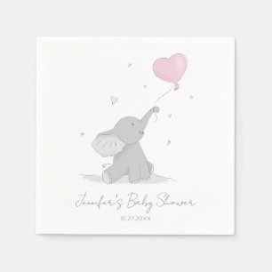 Cute Elephant with Balloon Baby Shower Napkins