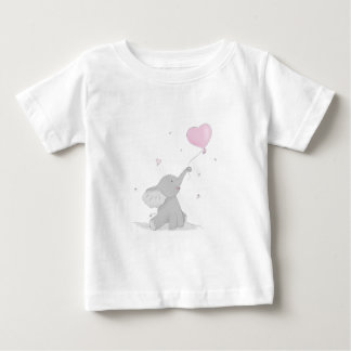 Cute Elephant with Balloon Baby T-Shirt