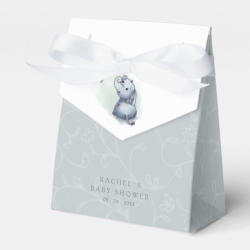 cute elephant with butterfly baby shower favor boxes
