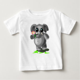 Cute Elephant with Flower Baby T-Shirt
