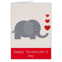 Cute elephant with hearts whimsical love card