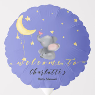 Cute Elephant With Little Butterfly Baby Shower Balloon